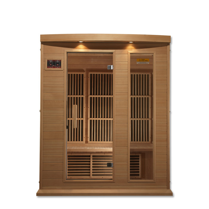Dynamic Infrared 3 Person Indoor FAR Infrared Sauna in Hemlock